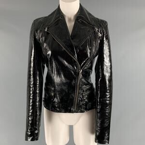 VERSUS by GIANNI VERSACE Size XS Black Not Listed Patent Biker Jacket